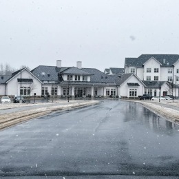 The essence of exceptional living a snowy day on a building