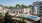 a swimming pool among buildings